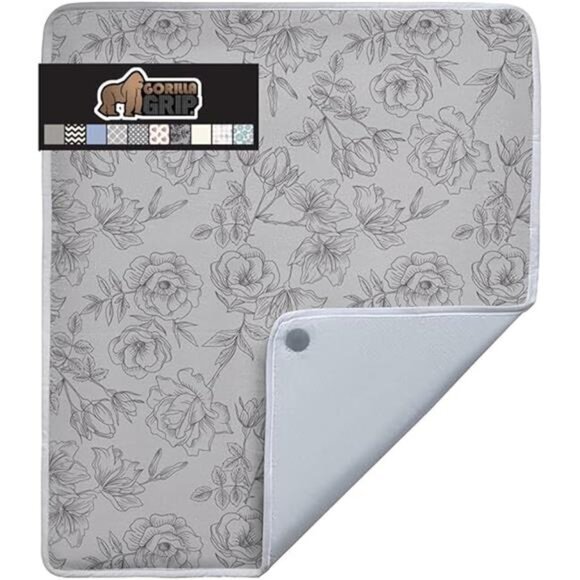 New Portable Ironing Mat, Magnetic Pad, Scorch Resistant, 28x24 Gray Floral - Picture 7 of 7